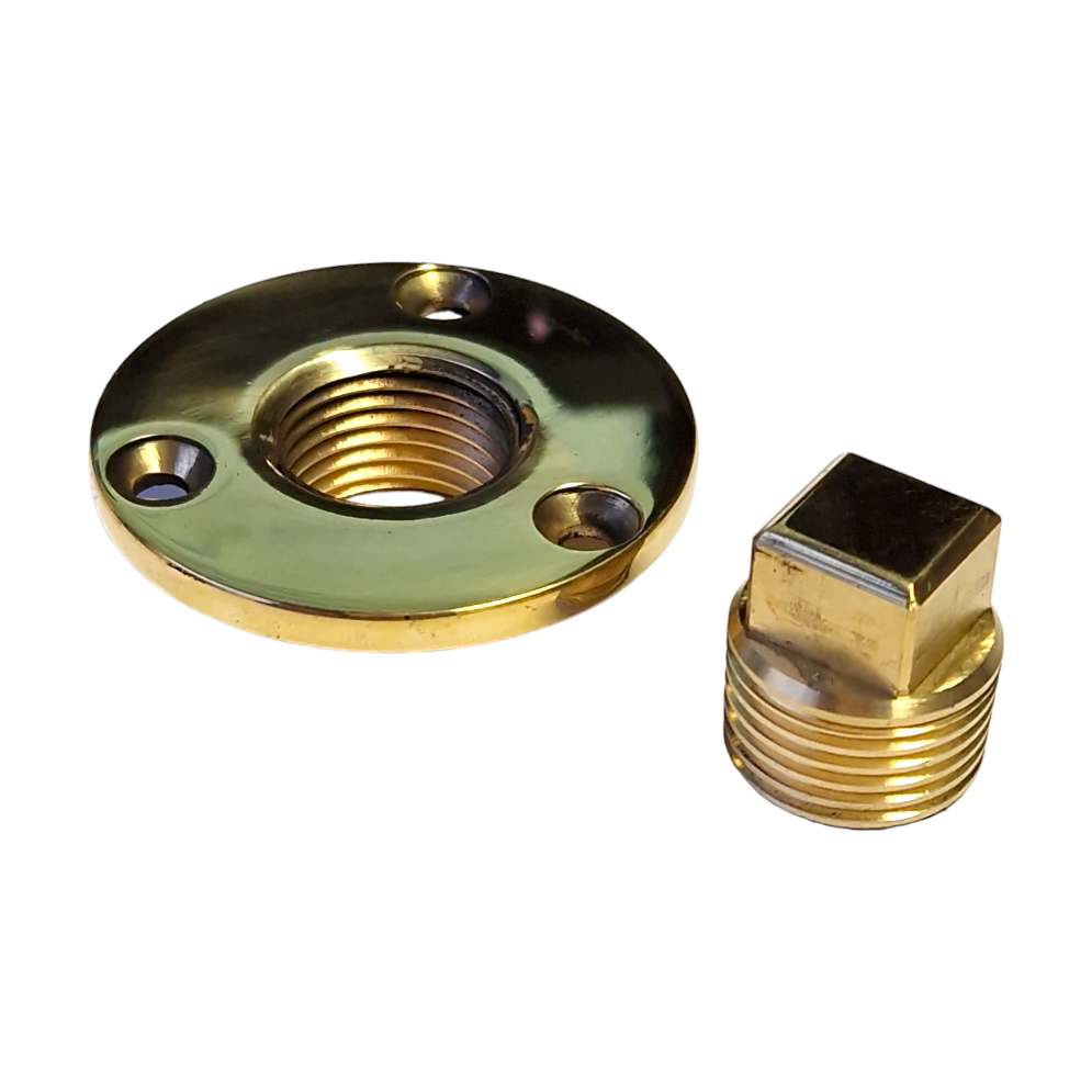 Boat Drain Bung and Socket - Brass