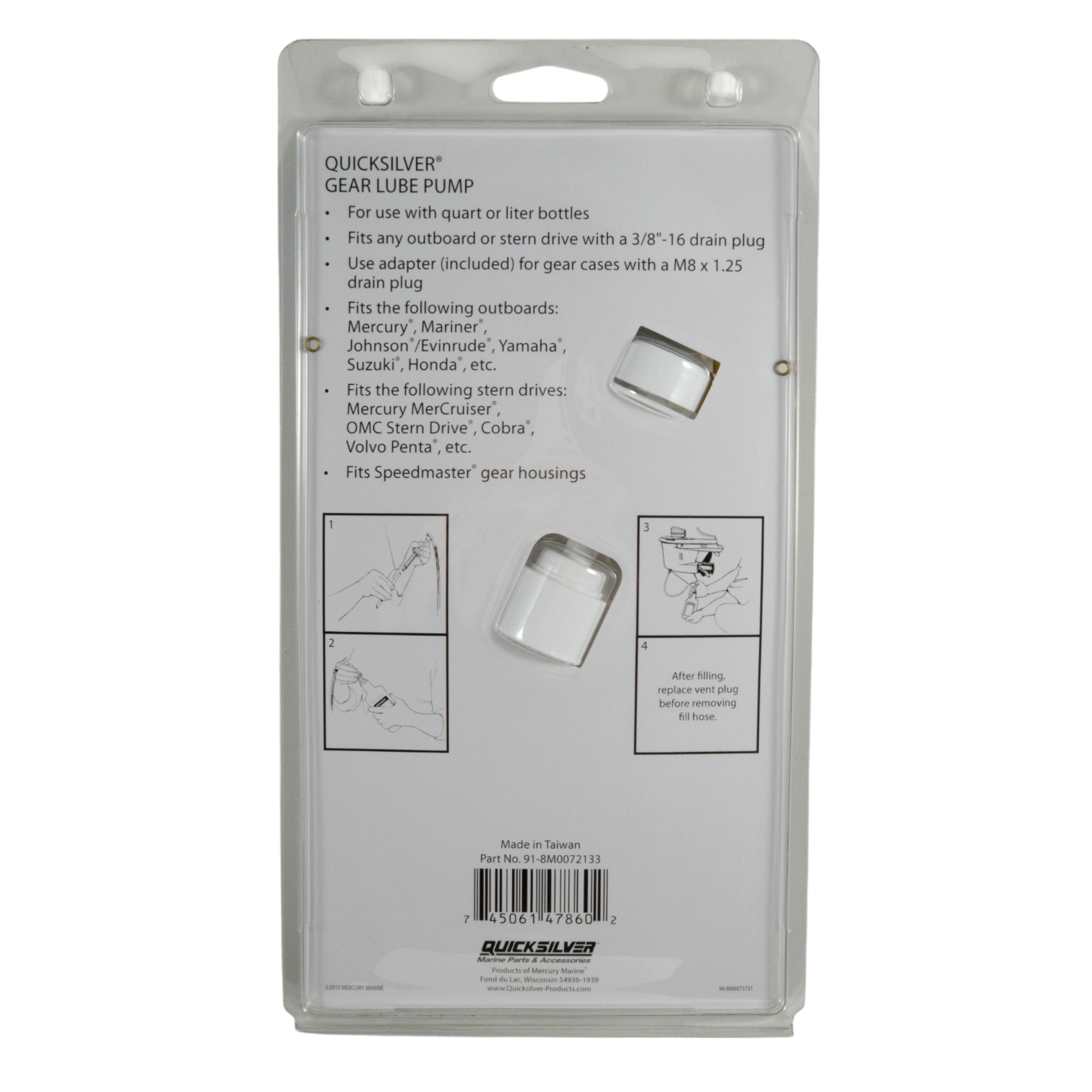 Quicksilver Gear Lube Pump - 91-8M0072133