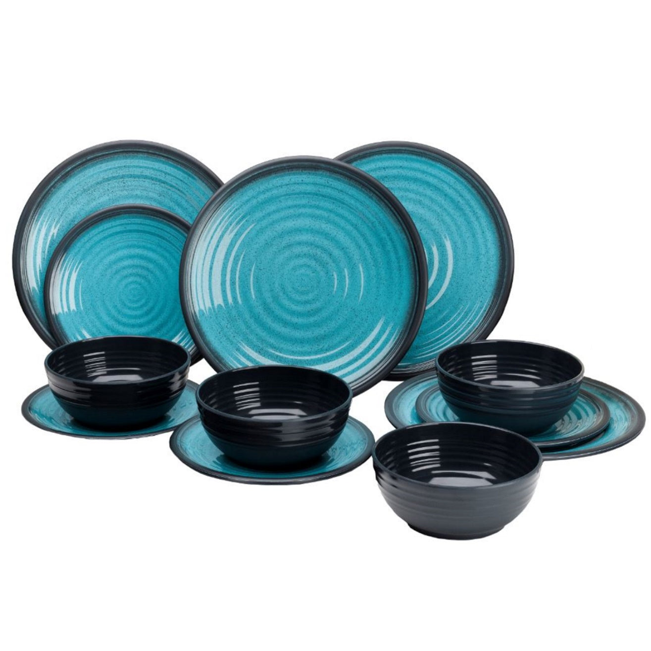 Melamine Aqua Dinner Set - 12 Pc
