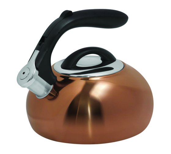 Copper Polished 1.8 Ltr Gas Hob Whistling Kettle – Retro Compact Design