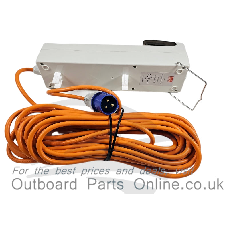Caravan Mains Kit with Three UK 3 Pin Sockets and 15m Extension Cable