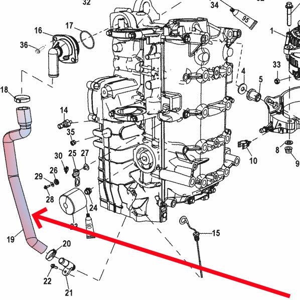 Mercury Marine Thermostat Dump Hose - 32-897668