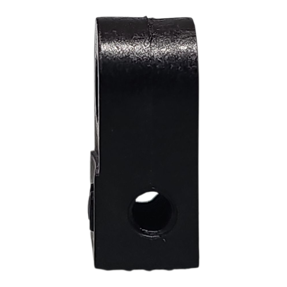 Black metal pulley wheel on a white background