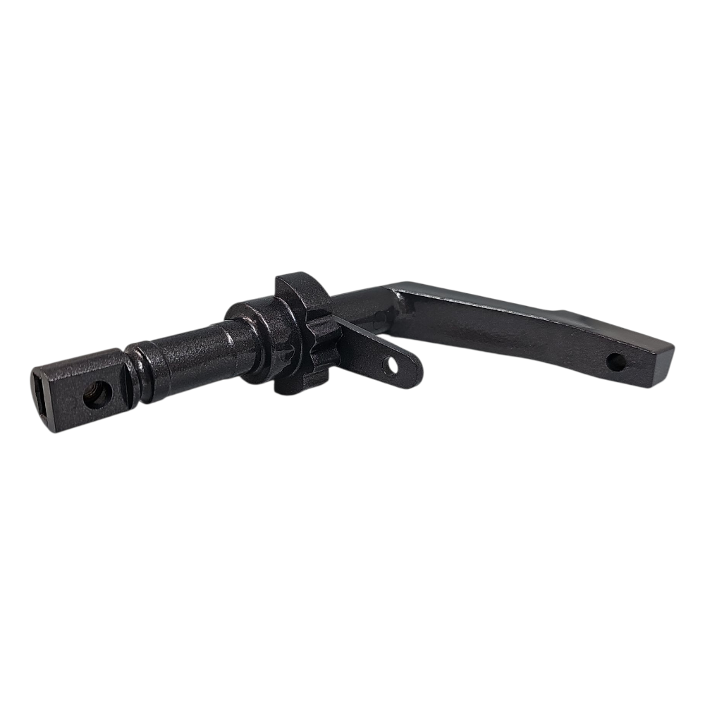 Black metal tool on a white background