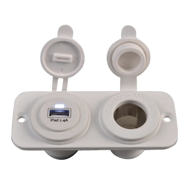 USB Socket + 12V Socket Panel