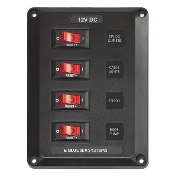 Switch Panel Below Deck 12V 4 Gang LED Switch