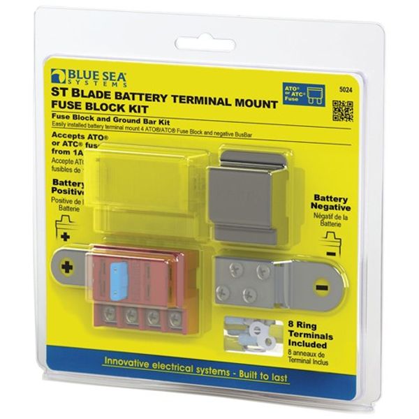 Blade ATC Battery Mount Fuse Block Kit, Blue Sky