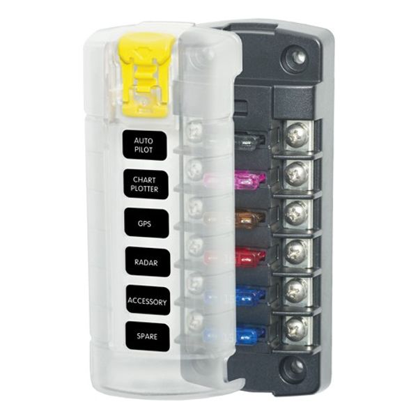 Fuse Block 6 Circuit with Cover, Blue Sea ST