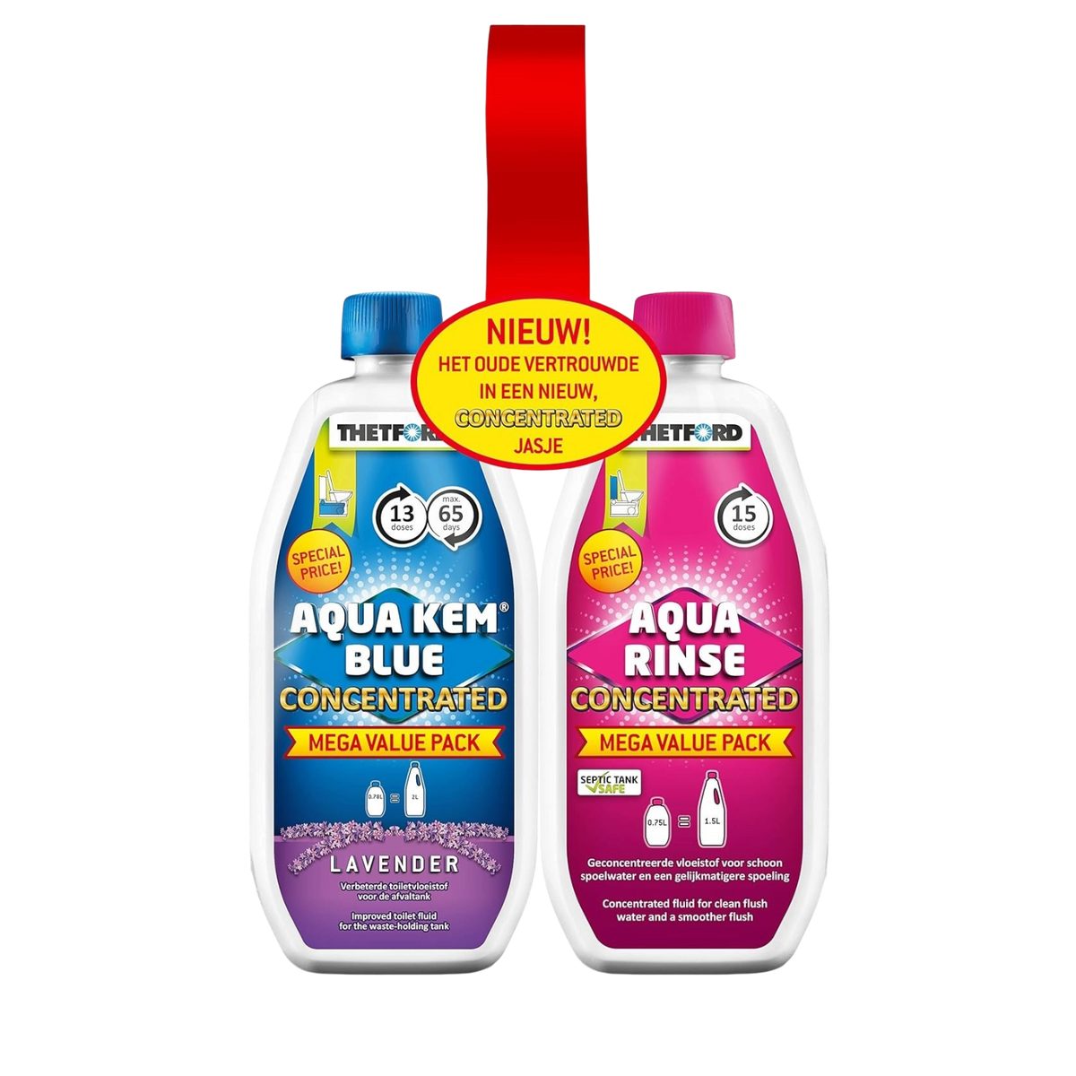 Thetford Aqua Kem Blue Toilet Fluid & Rinse Concentrate Duo Pack