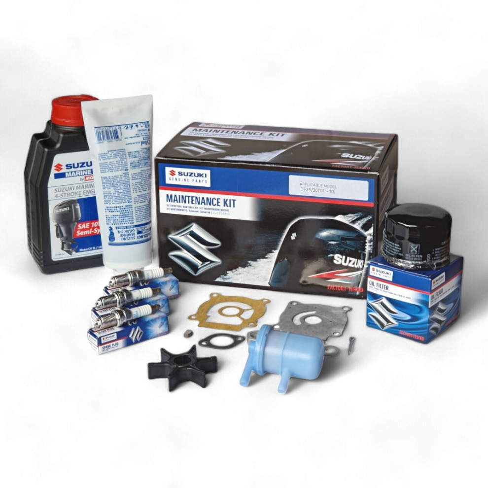 Ultimate Suzuki DF25/30 Outboard Maintenance Kit with Oils (2001 - 2010)