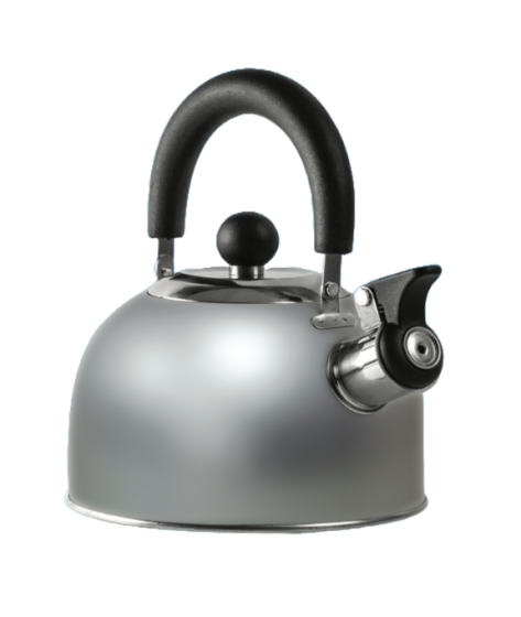 Chrome Gas Kettle with folding Handel 