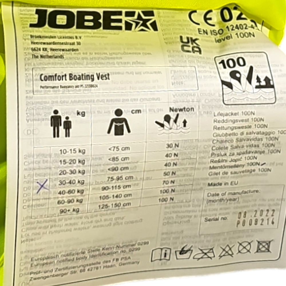 Jobe Kids Lifejacket Vest Yellow