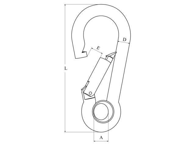 Talamex S/S Carbine Hook/Eye 100mm - 74.226.100