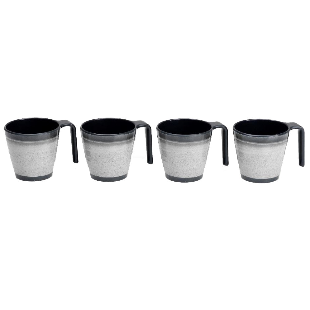 Granite Grey Stacking Mug Set - Pack of 4