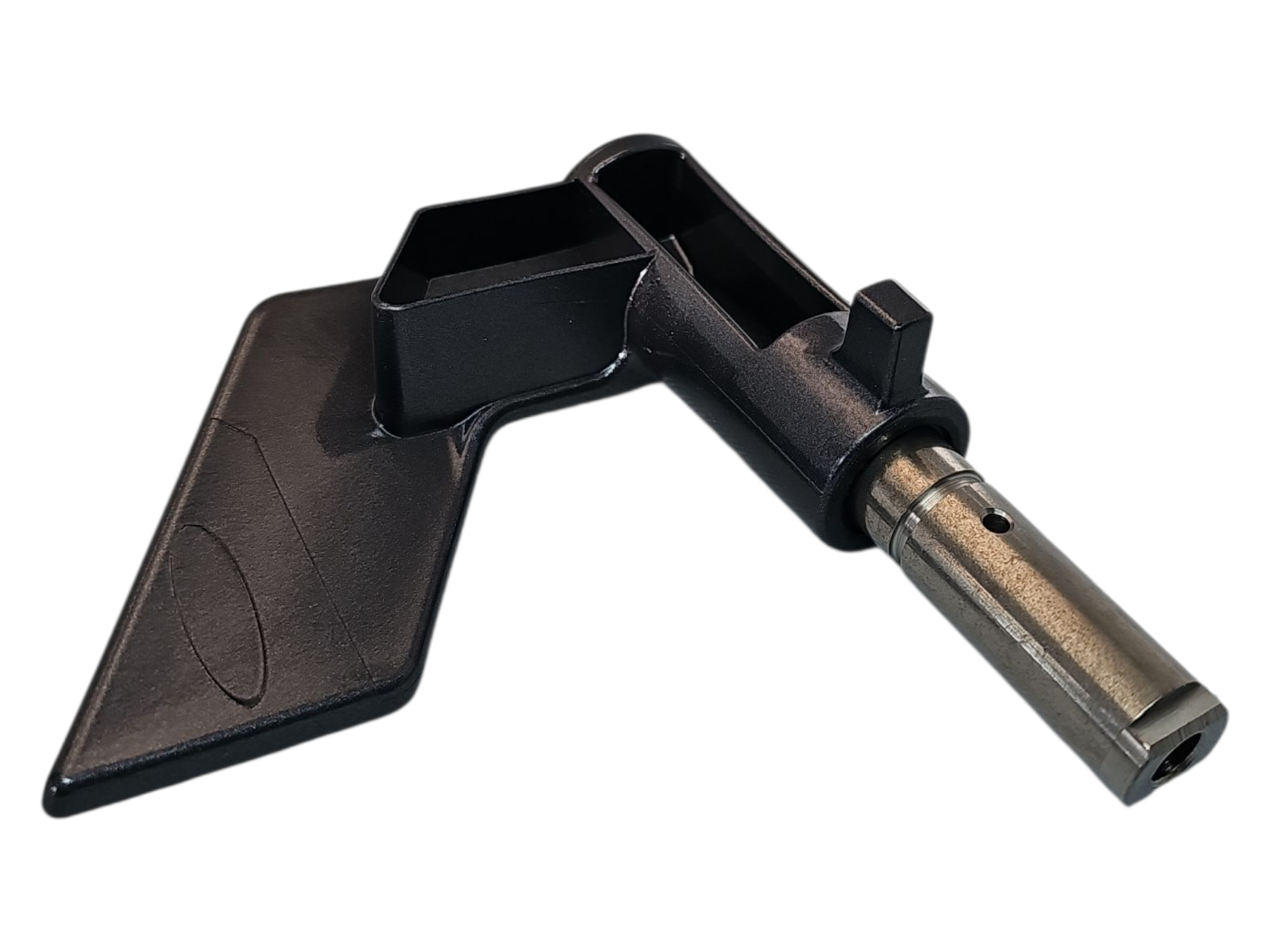 Black and bronze cleaning tool on a white background