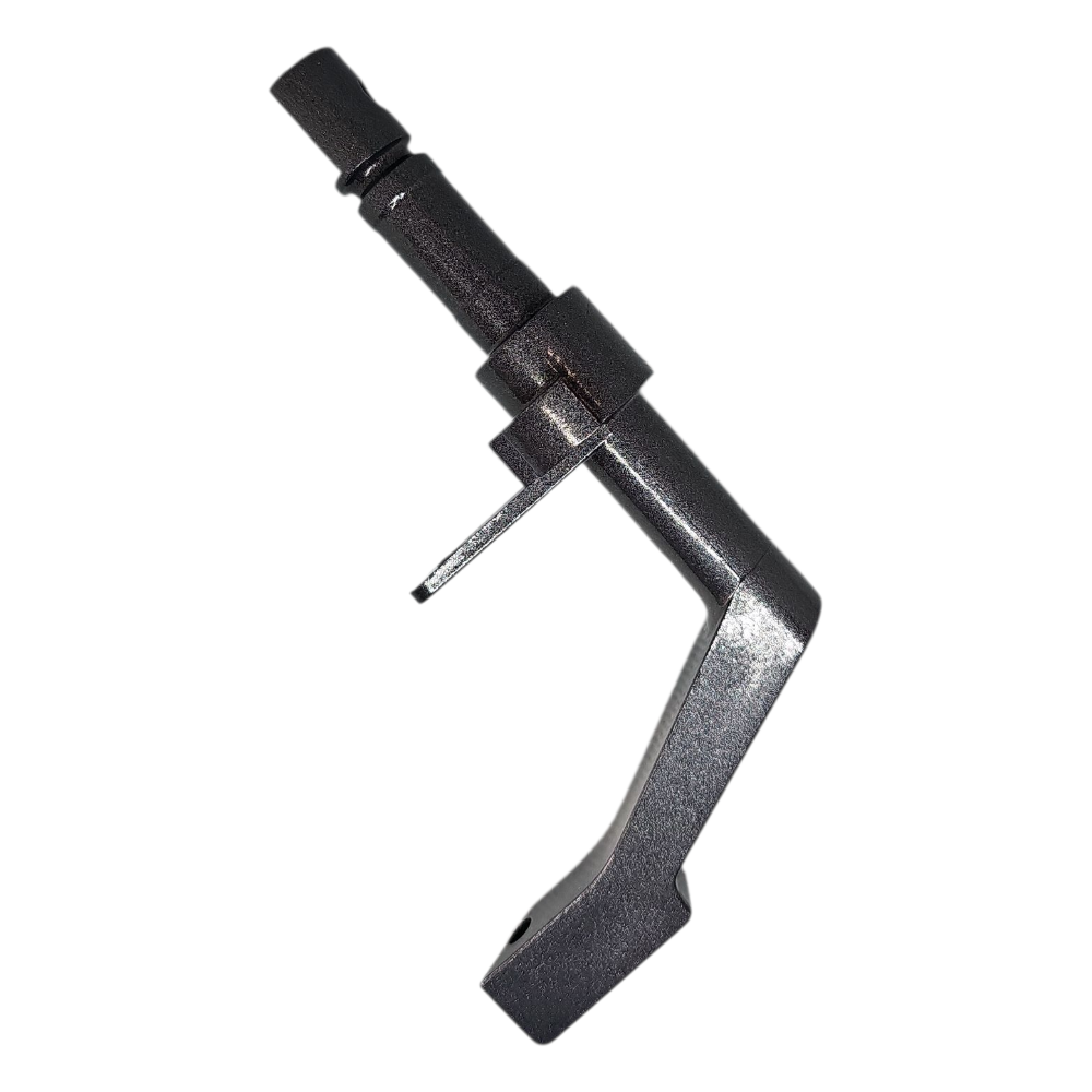 Black metal tool on a white background