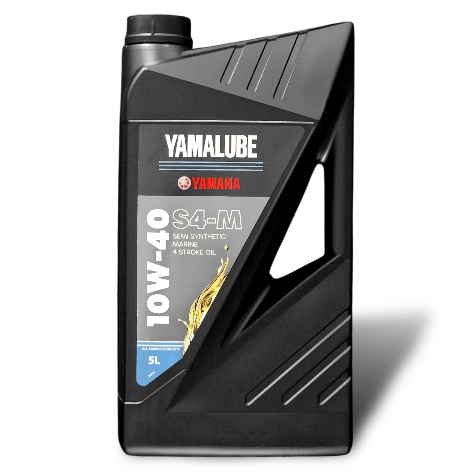 Genuine new style Yamaha 'Yamalube' 10W-40 S4-M semi-synthetic 4 stroke marine oil.