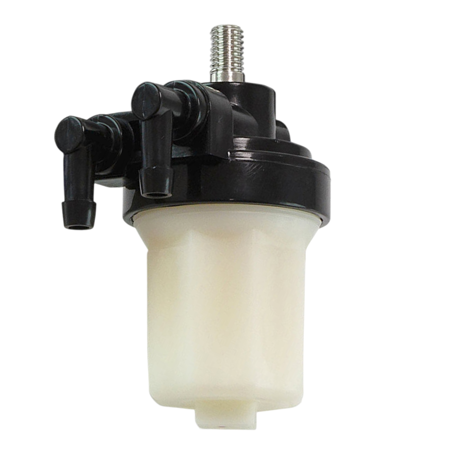 Mechanical component with black housing and white interior on a white background Tohatsu Fuel Filter - 3AD-02230-0