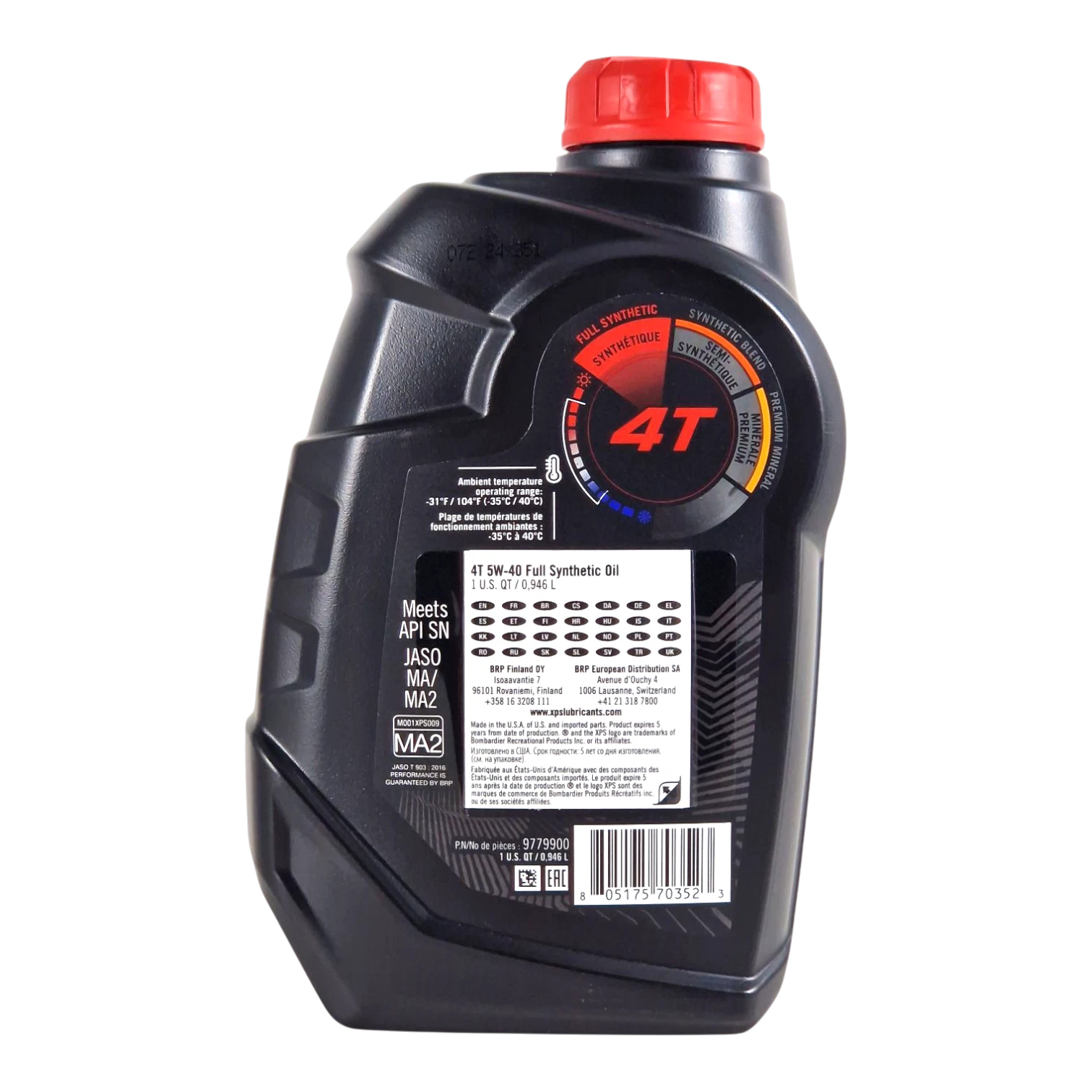 XPS Fully Synthetic 4-Tec SAE 5W-40 Oil - 946ml